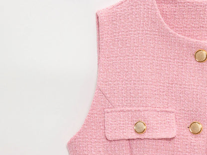Metal Button Waistcoat Top
