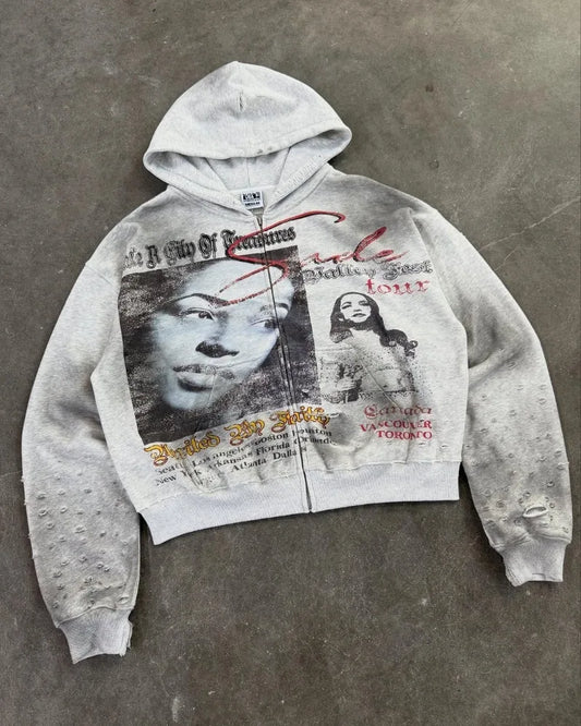 Y2K Cartoon Zipper Hoodie