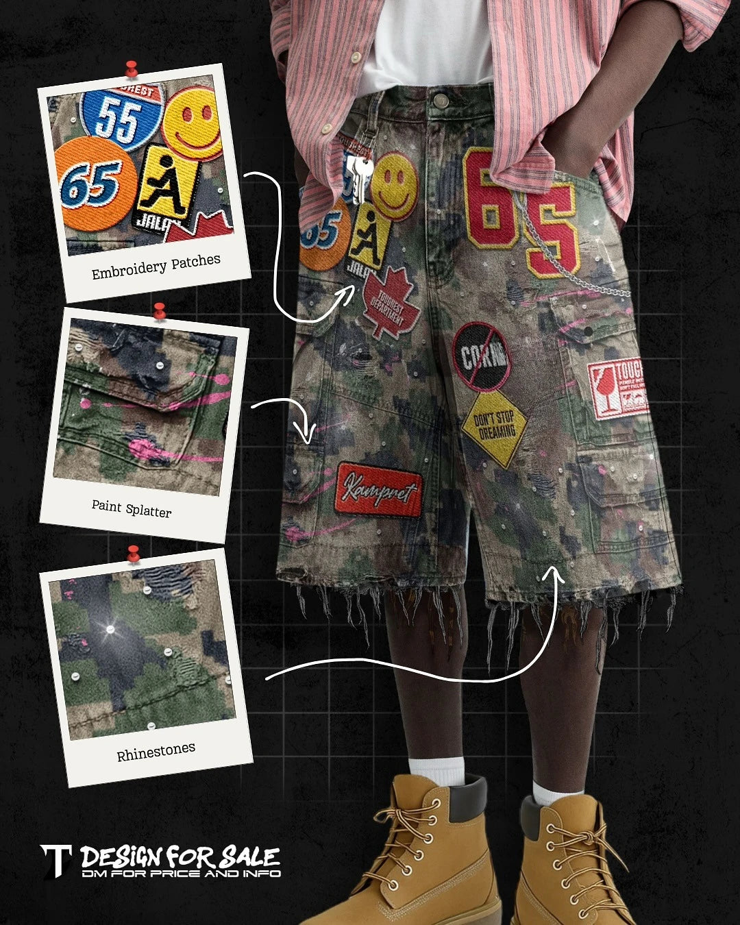 Y2K Camo Shorts