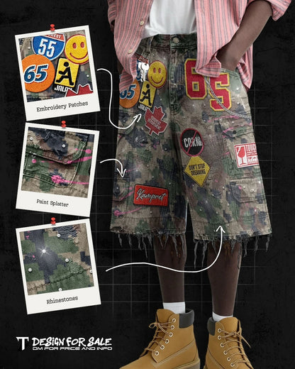 Y2K Camo Shorts