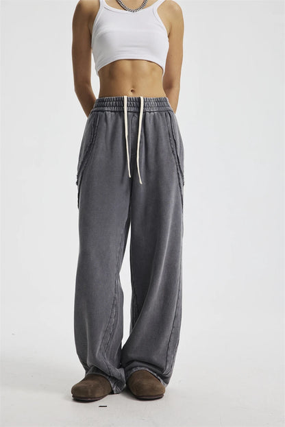 Retro Distressed Washed Sweatpants