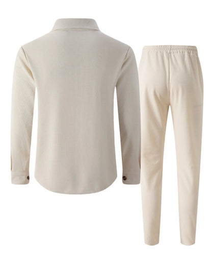 Solid Color Cardigan Set
