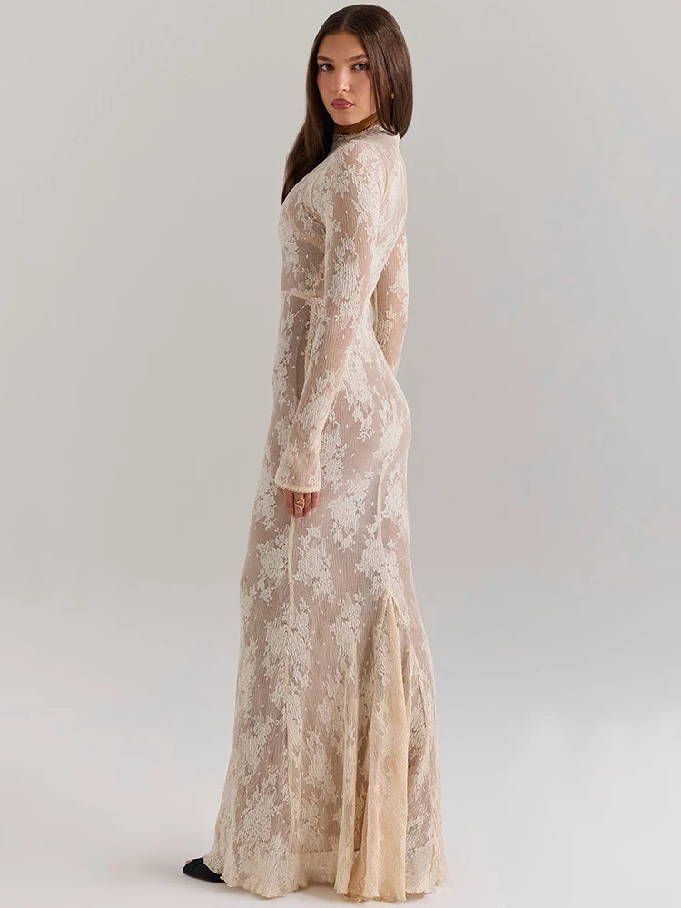 Lace Bodycon Maxi Dress
