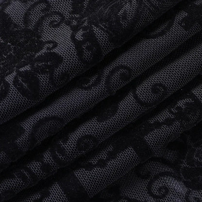 Y2K Gothic Lace Flare Mesh Pants