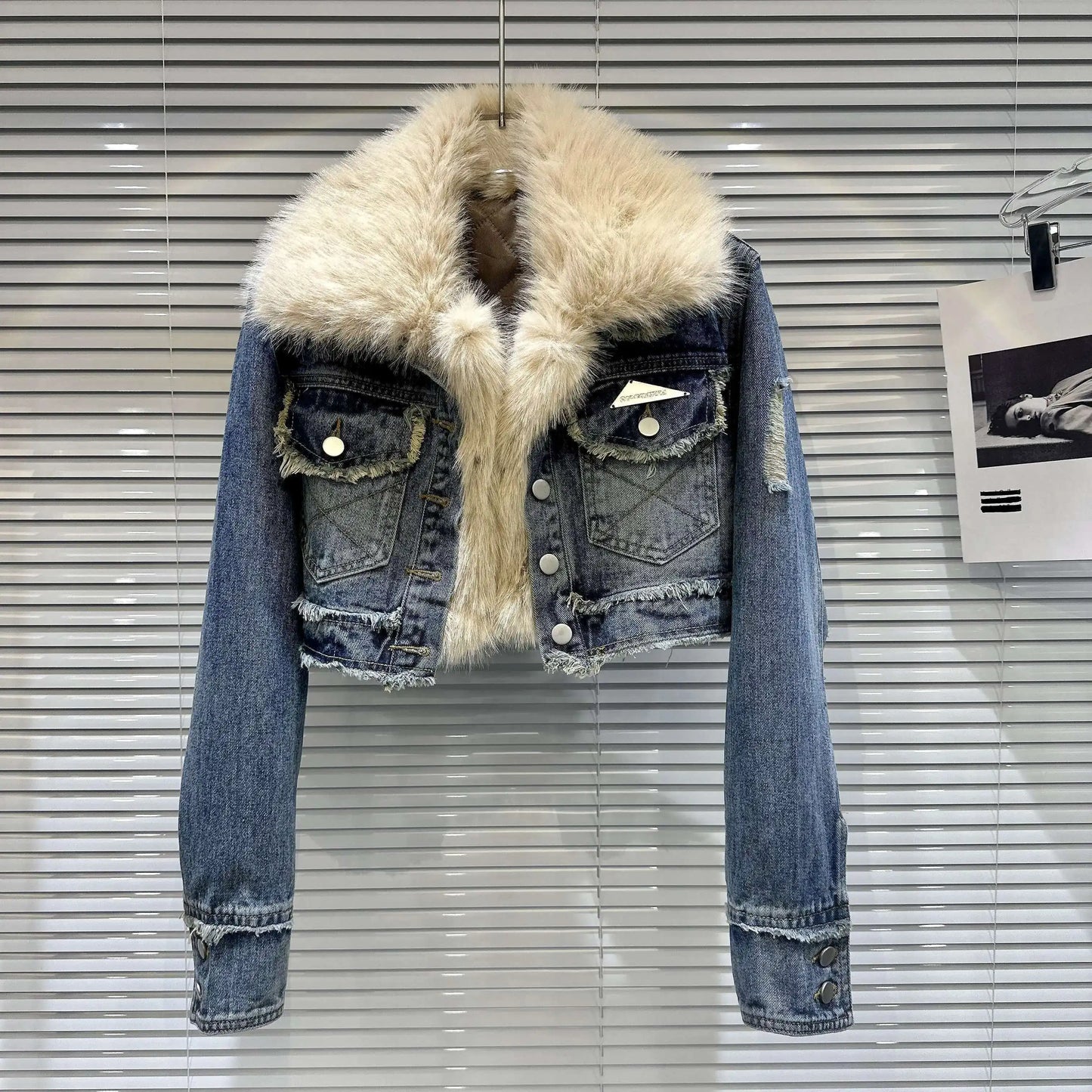 Women's Fur Collar Denim Jacket