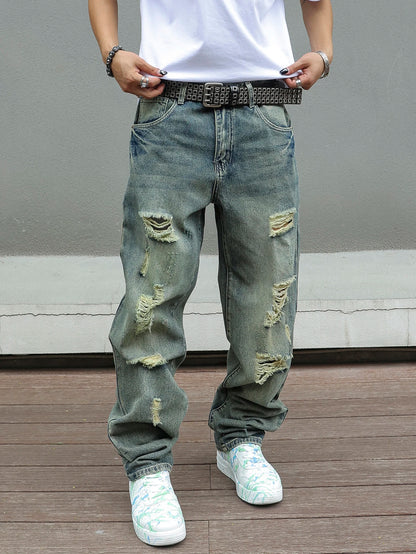 Men’s Y2K Ripped Distressed Jeans