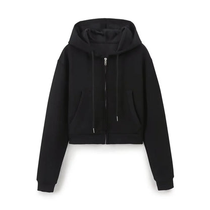 Zipper Hooded Pants Set
