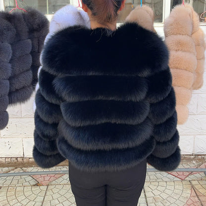 Fox Fur Coat Real Jacket
