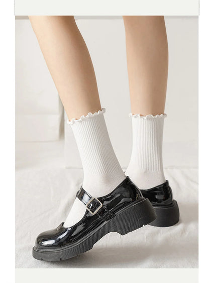 Ruffle Cotton Socks