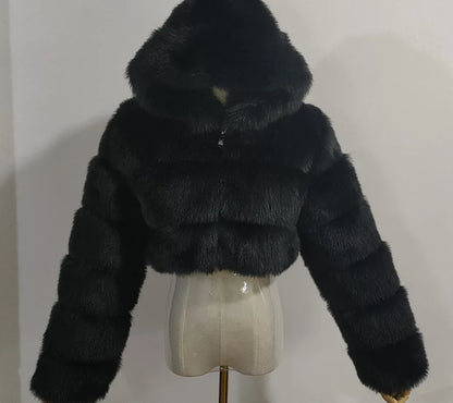 Faux Fur Cropped Fluffy Jackets