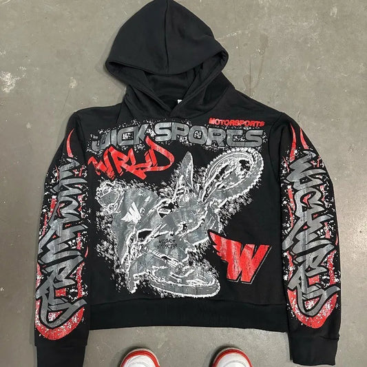Retro Gothic Motorcycle Hoodie