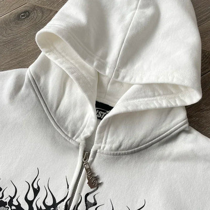 HS Flame Glitter Zip-Up Hoodie