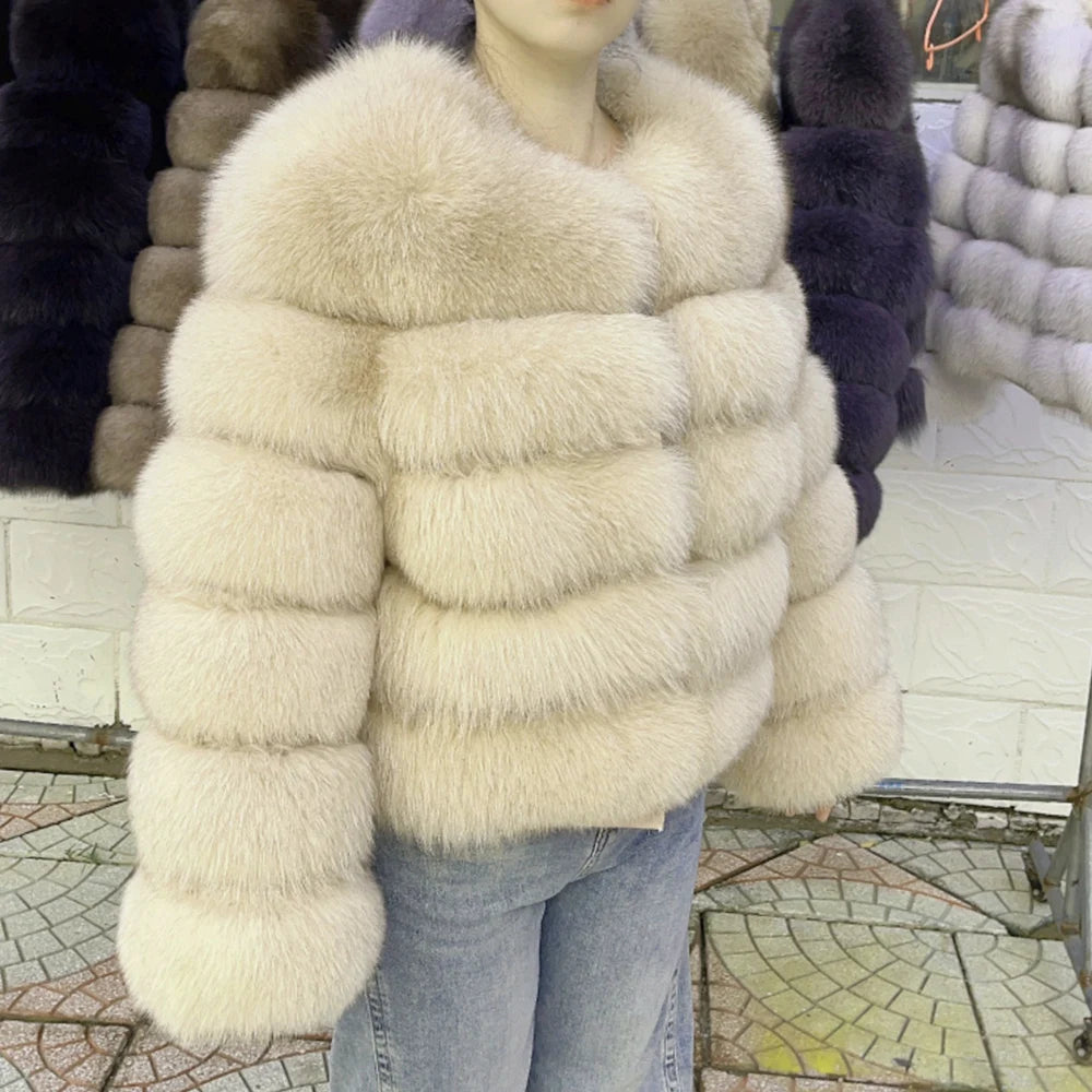 Fox Fur Coat Real Jacket
