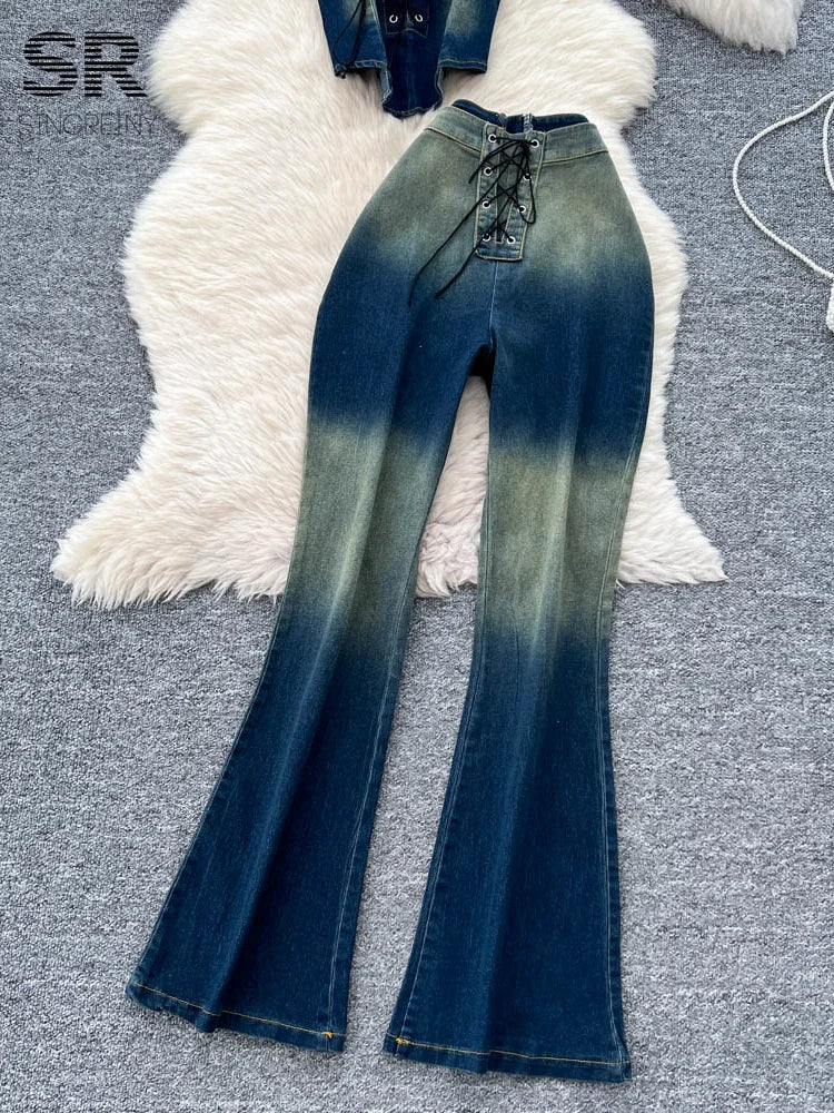 SINGREINY Women Denim Set