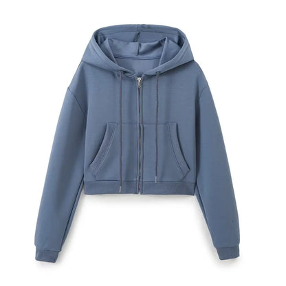 Zipper Hooded Pants Set