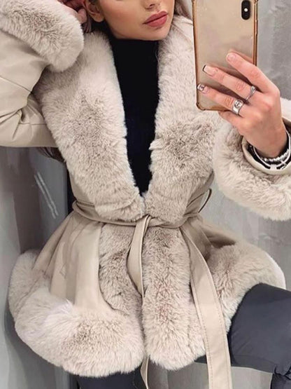 Women Leather Fur Jacket