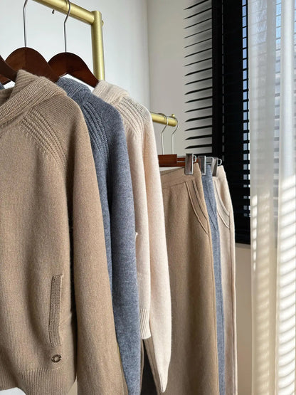 Hooded Cardigan Set