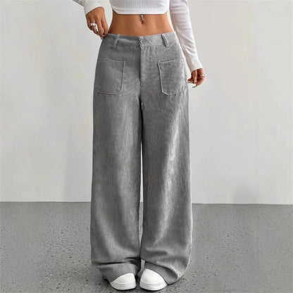 Retro Corduroy Wide-Leg Pants