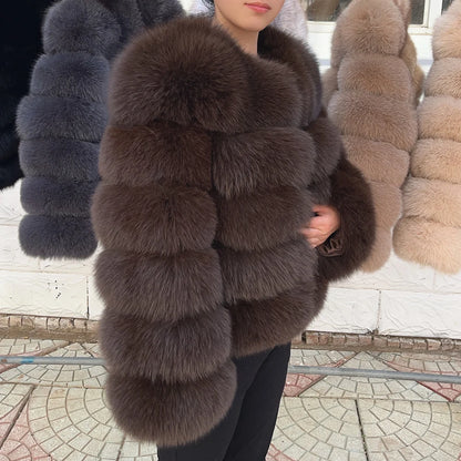 Fox Fur Coat Real Jacket