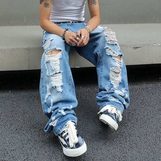 Y2K Ripped Baggy Denim