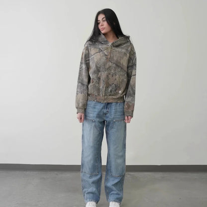 Y2K Camo Zip Hoodie