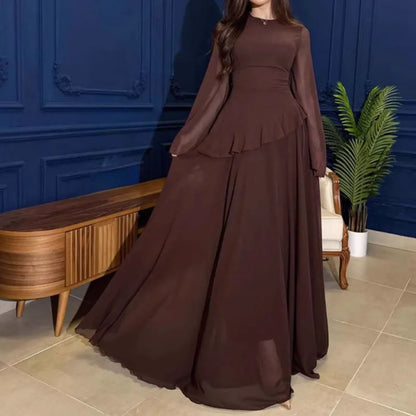 Women Flare Sleeve Ruffles Dress