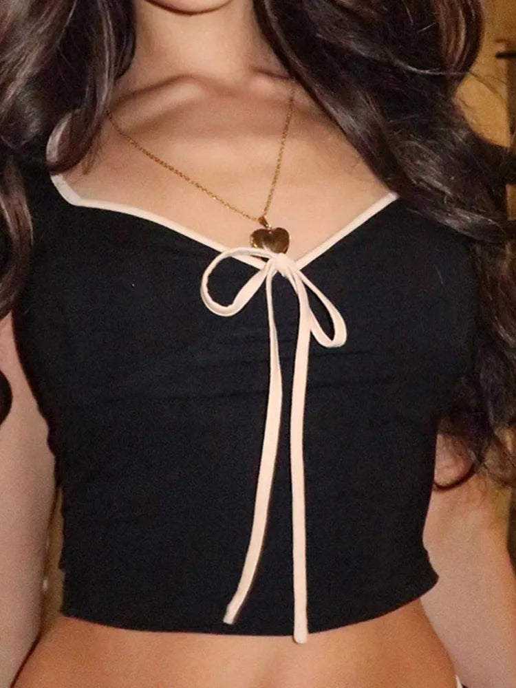 Y2k Bow Crop Top