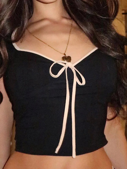 Y2k Bow Crop Top