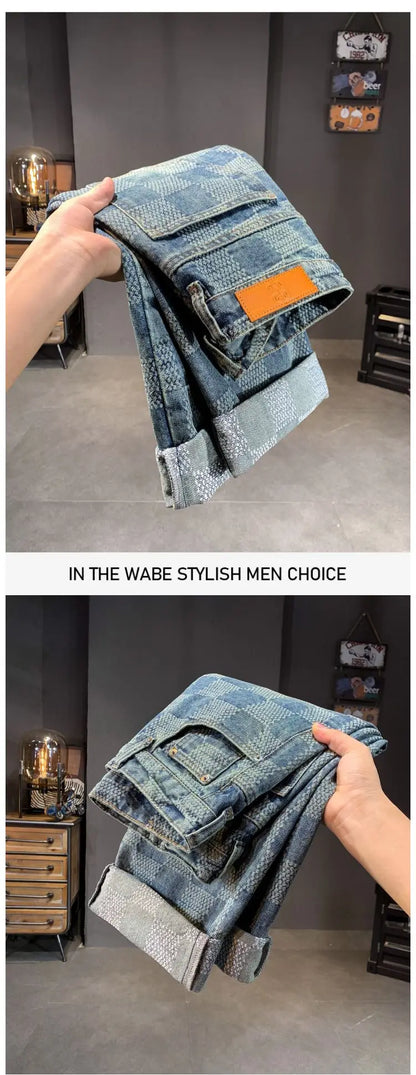 Men’s Plaid Denim Pants