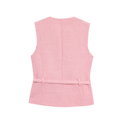 Metal Button Waistcoat Top