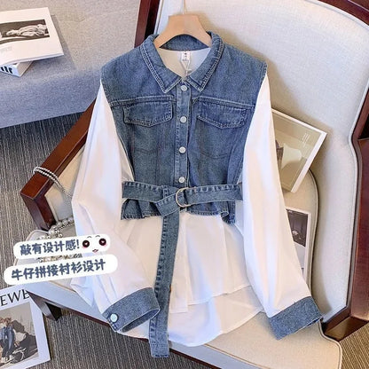 Two-Tone Denim Shirt