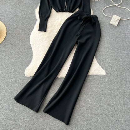 Casual Zipper Two-Piece Set