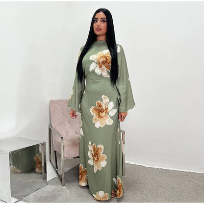 Printed Flare Maxi Dress