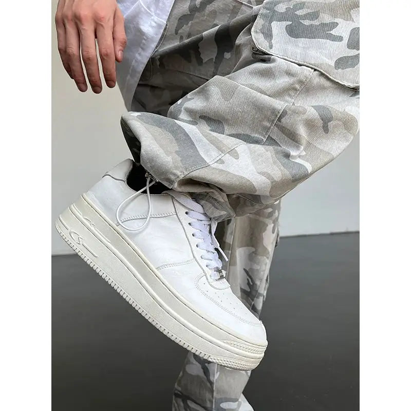 New 2025 Camouflage Cargo Pants for Men Elastic Waist Casual Pants Spring Autumn Hiphop Multi Pocket Baggy Streetwear Trousers
