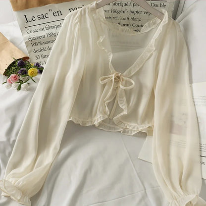 Lace Bow Cardigan Top