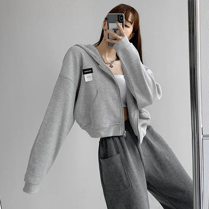 Y2K Hooded Zipper Sweatshirt