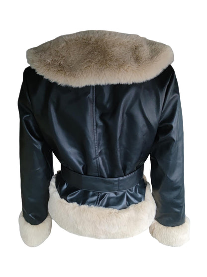 Women Leather Fur Jacket