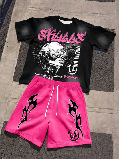 Outdoor Fashion T-Shirt Shorts Set