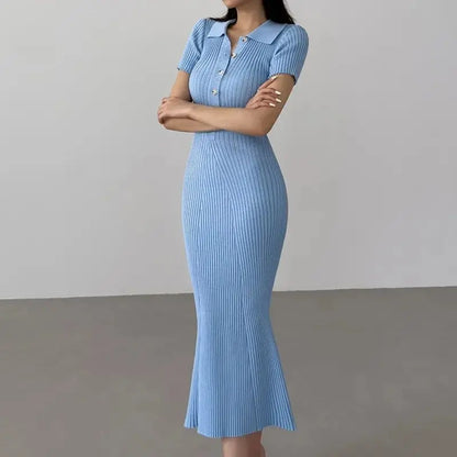Knitted Mermaid Ruffle Dress