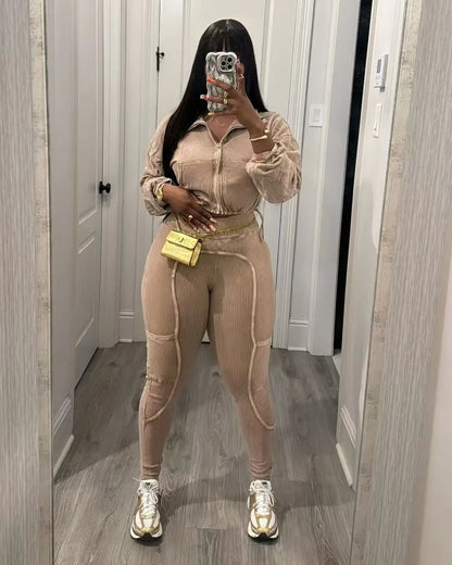 Washed Knitted Two-Piece Set