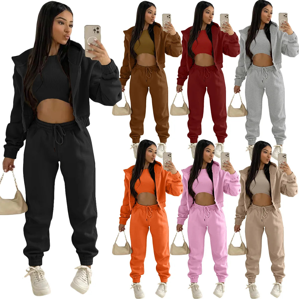 Women Sportswear Fleece Set