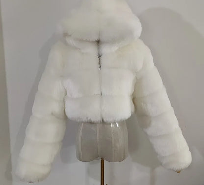Faux Fur Cropped Fluffy Jackets