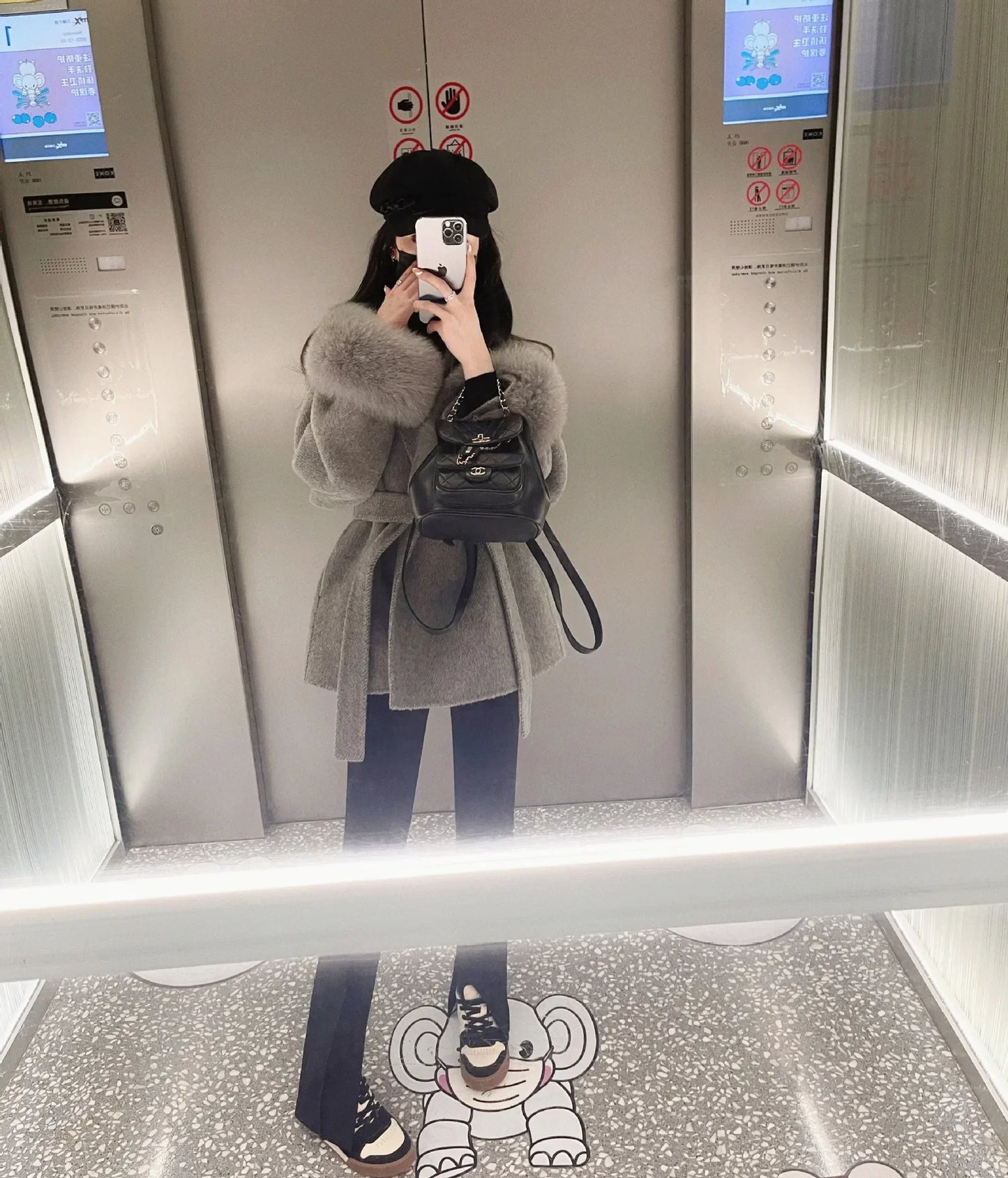 Women Wool Fur Coat