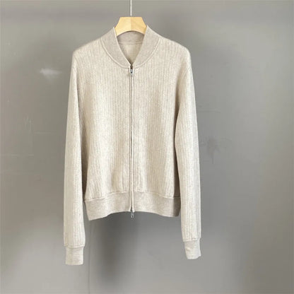 Cashmere Zipper Cardigan Set