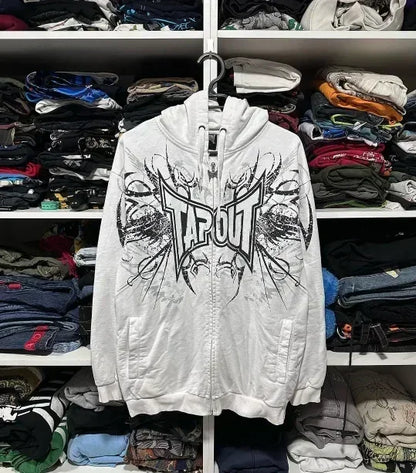 Y2K Skull Zip Hoodie