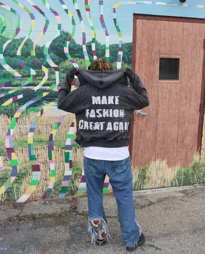 Vintage Hip Hop Zip Hoodie
