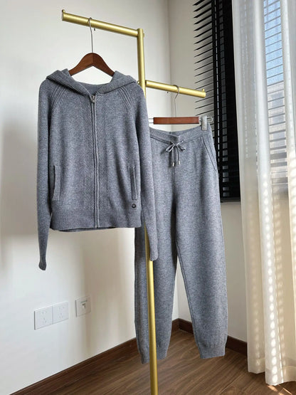 Hooded Cardigan Set