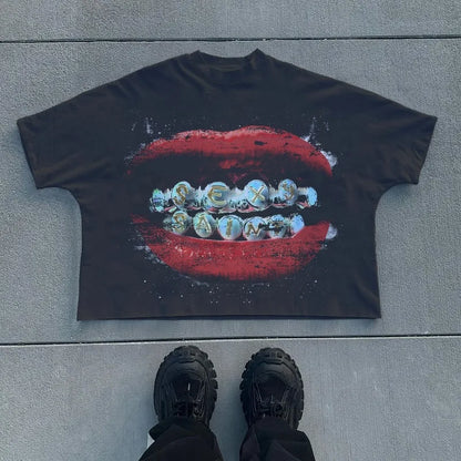Vintage Cropped Graphic T-Shirt