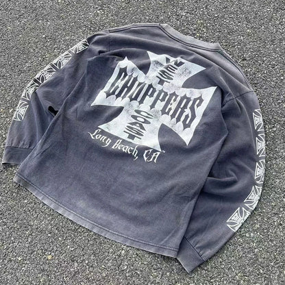 Cross Logo Choppers Long Sleeve T-Shirt