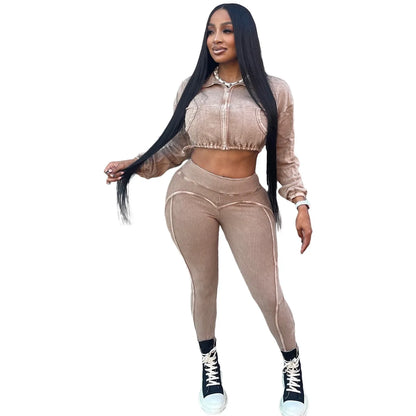 Washed Knitted Two-Piece Set